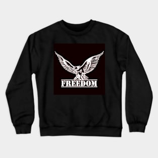 Eagle over lettering freedom drawn in engraving style Crewneck Sweatshirt